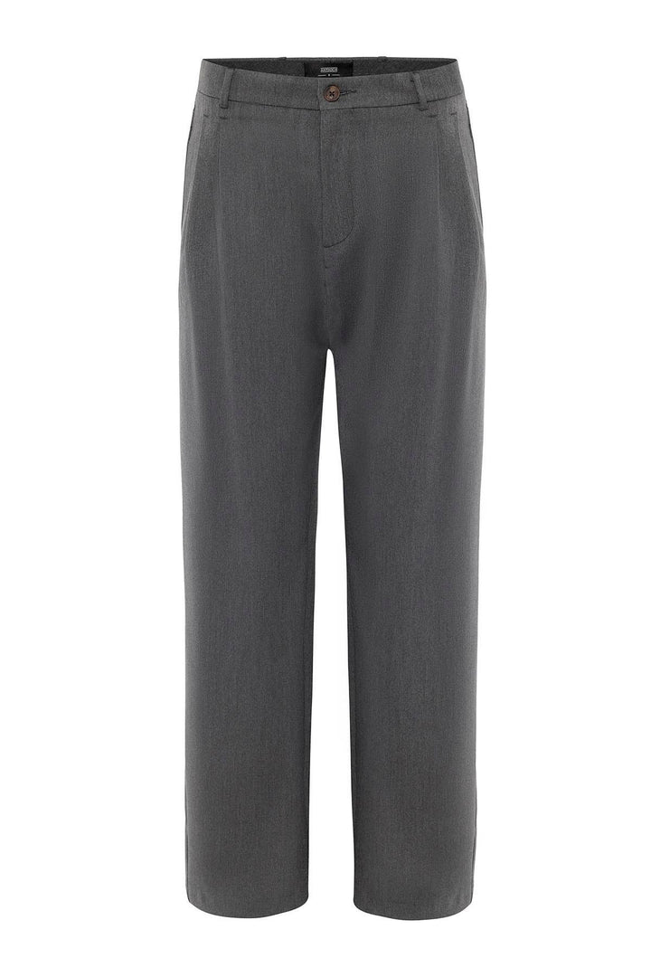 ANT Antioch Anthracite High Waist Pleated Comfort Fit Men's Trousers - Suhl