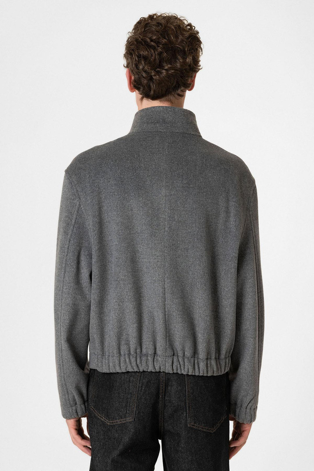 ANT Antioch Anthracite Wool Blend Straight-Collar Men's Coat - Vyshneve