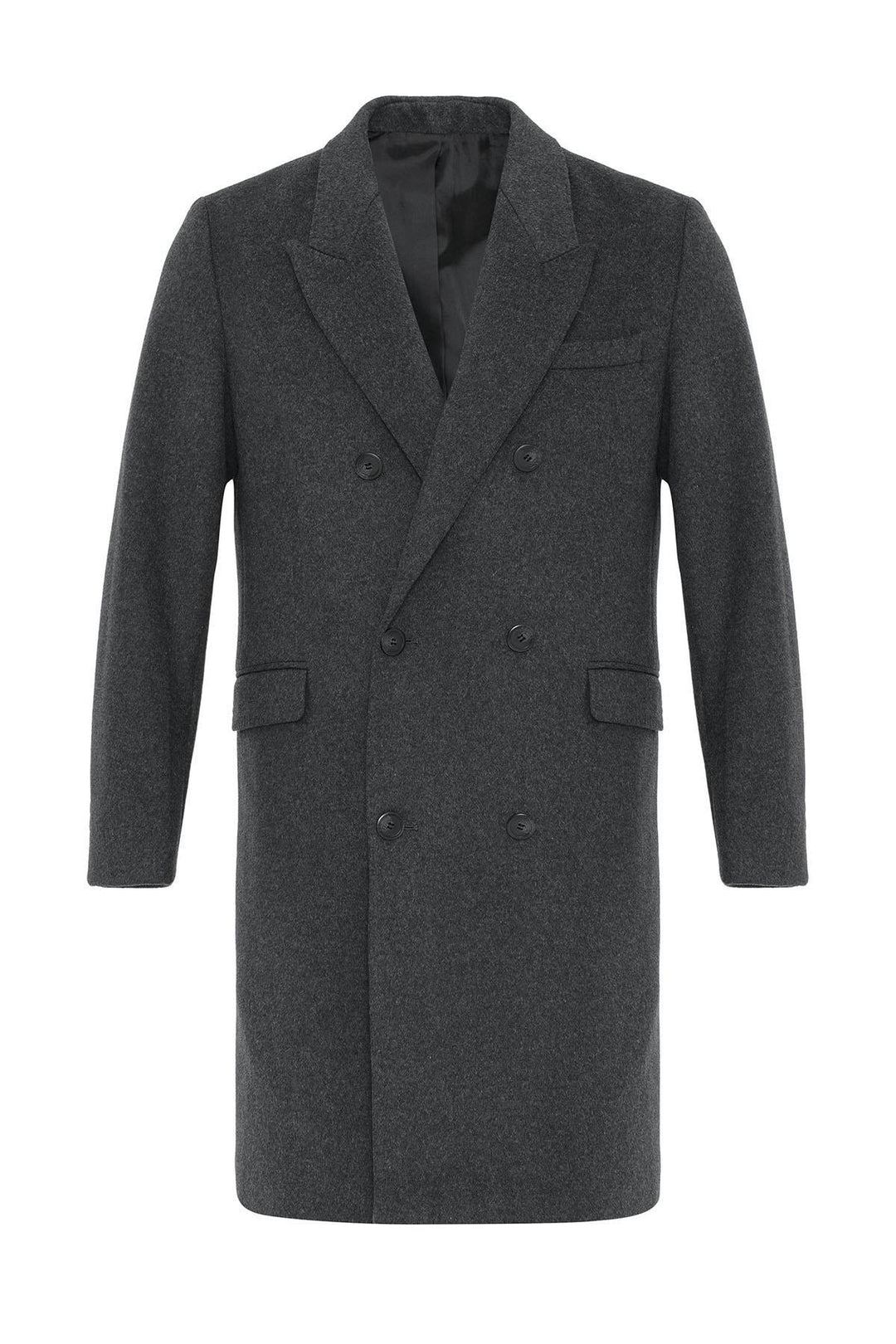 ANT Antioch Anthracite Wool Blend Double-Breasted Men's Coat - Cleveland Heights