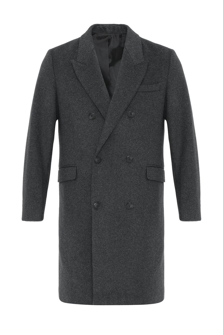 ANT Antioch Anthracite Wool Blend Double-Breasted Men's Coat - Cleveland Heights
