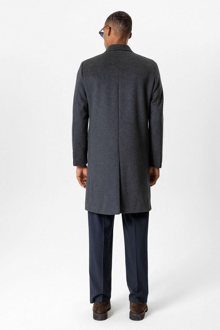 ANT Antioch Anthracite Wool Blend Double-Breasted Men's Coat - Cleveland Heights