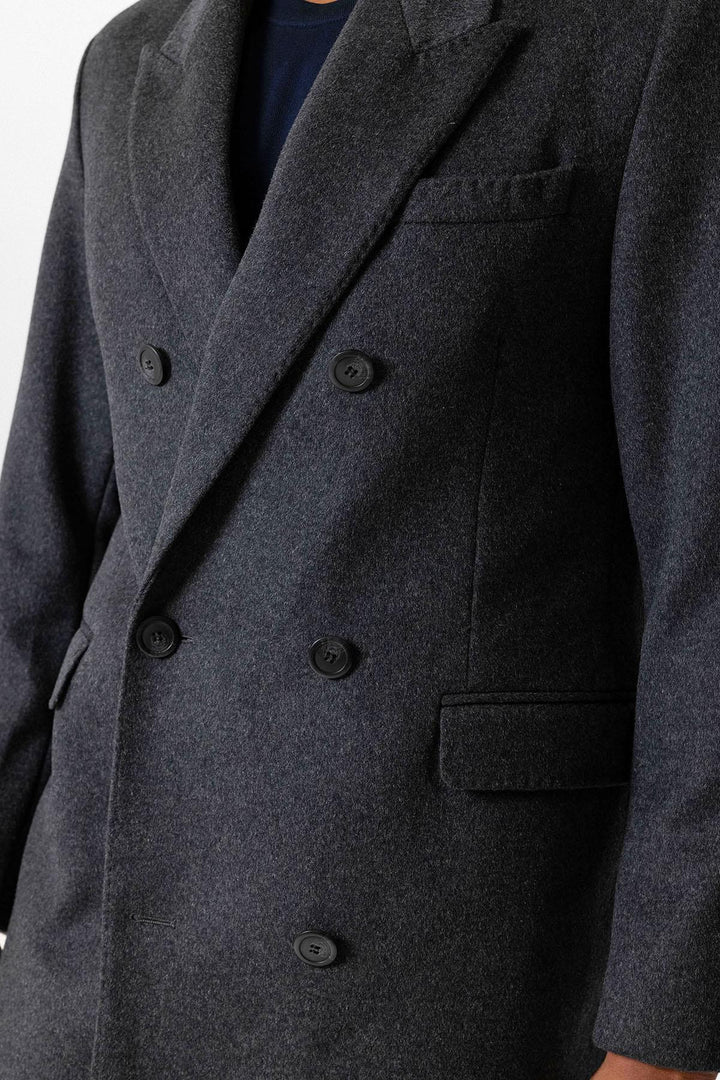 ANT Antioch Anthracite Wool Blend Double-Breasted Men's Coat - Cleveland Heights