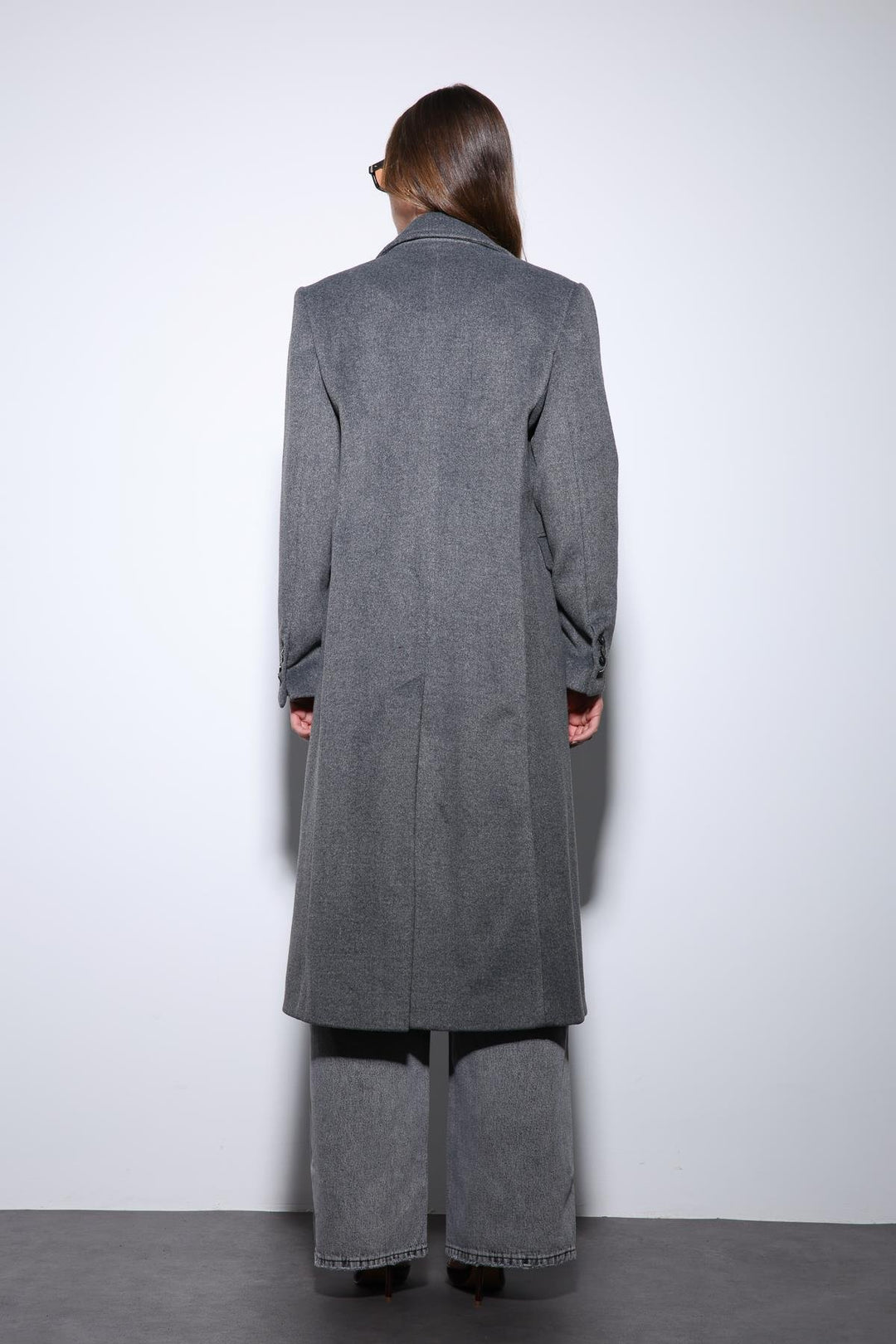ANT Antioch Anthracite Wool Blend Double-Breasted Women's Coat - Vergína