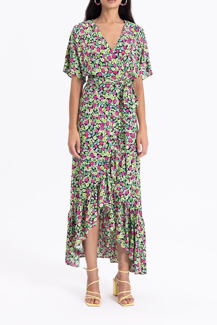 BSL Women Printed Midi Wrap Dress - Durham