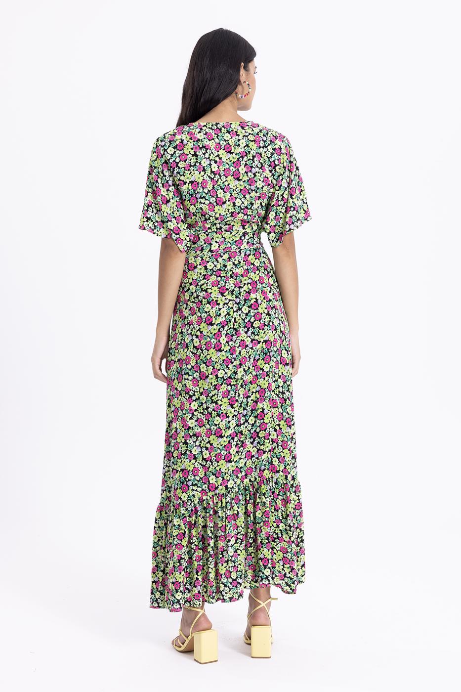 BSL Women Printed Midi Wrap Dress - Durham
