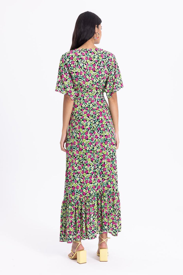 BSL Women Printed Midi Wrap Dress - Durham