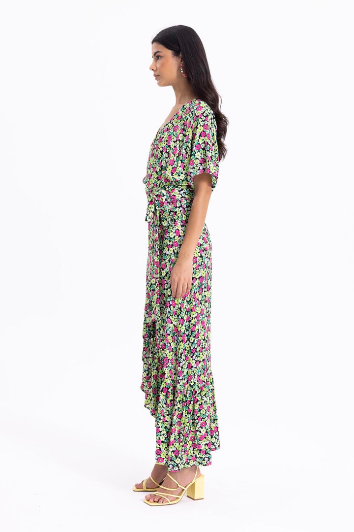 BSL Women Printed Midi Wrap Dress - Durham