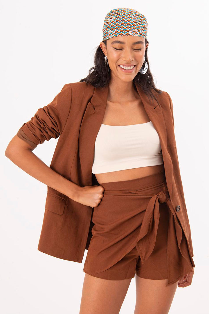BSL Women Wrap Linen Short - The Colony