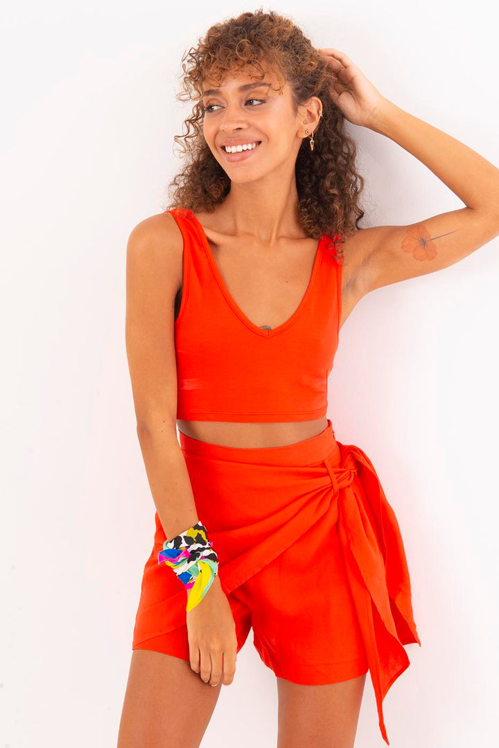 BSL Women Wrap Linen Short - North Bergen