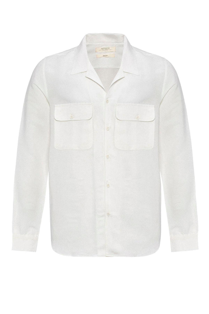 ANT Camp  Collar Linen Blend Long Sleeve Men's Shirt - Bârlad