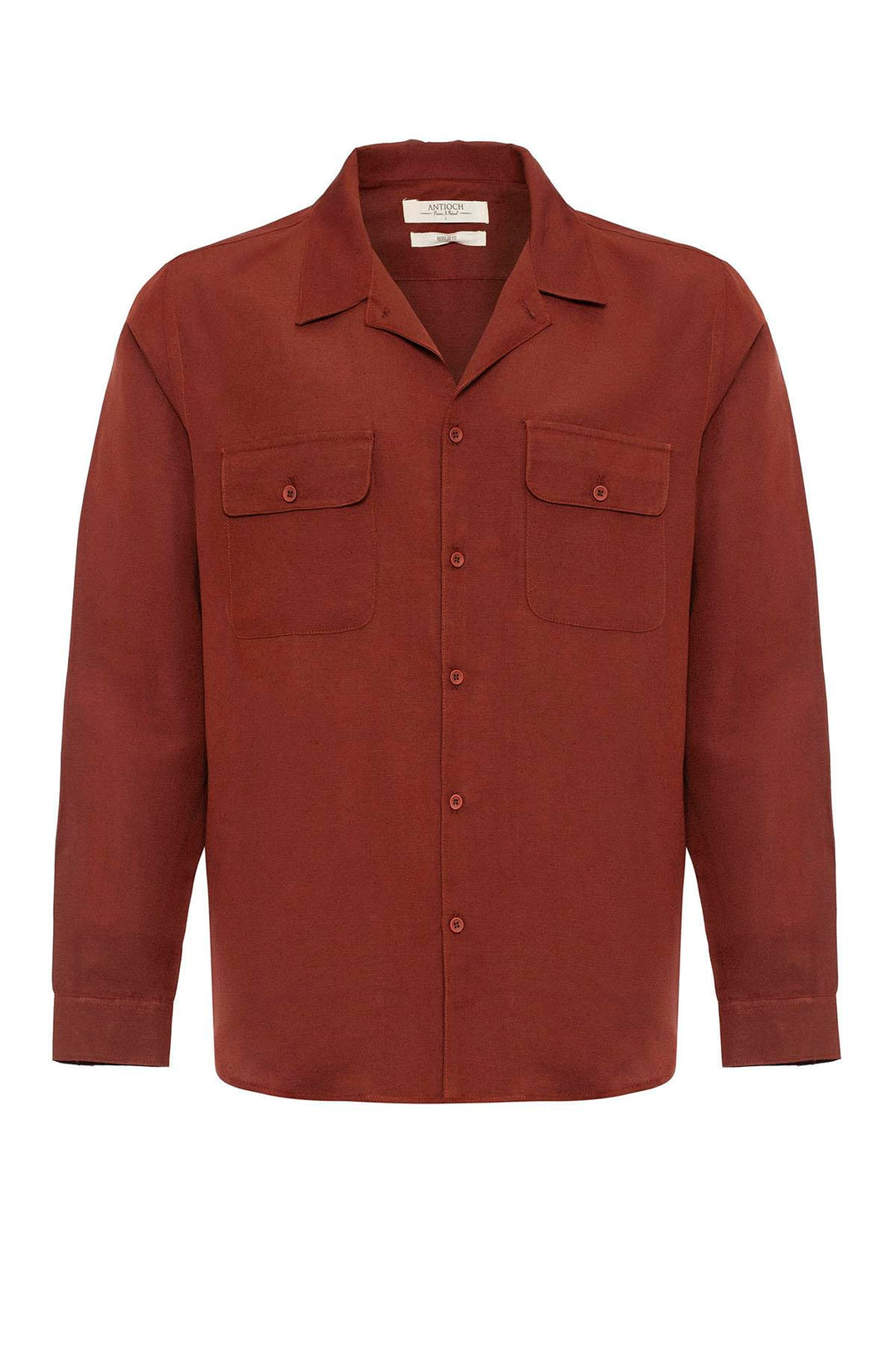 ANT Camp  Collar Linen Blend Long Sleeve Men's Shirt - Martínez de la Torre