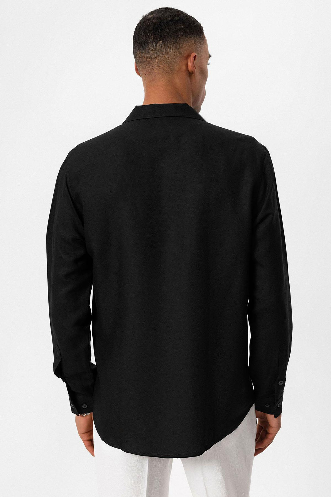 ANT Camp  Collar Linen Blend Long Sleeve Men's Shirt - Willenhall