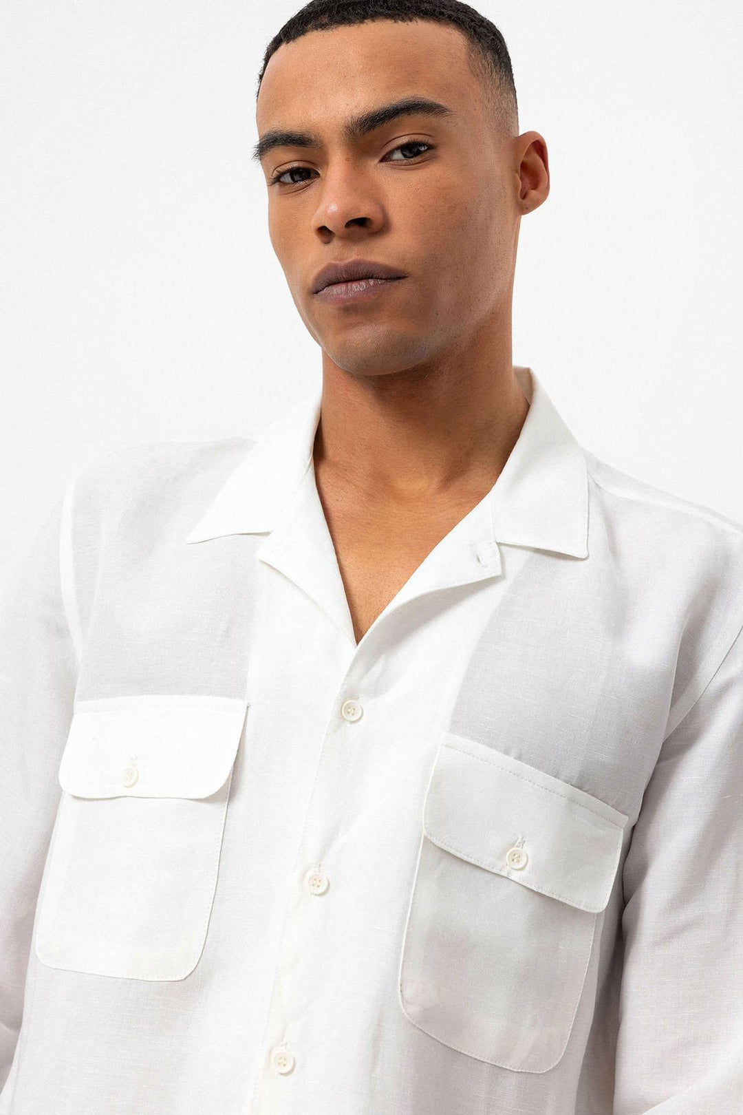 ANT Camp  Collar Linen Blend Long Sleeve Men's Shirt - Bârlad