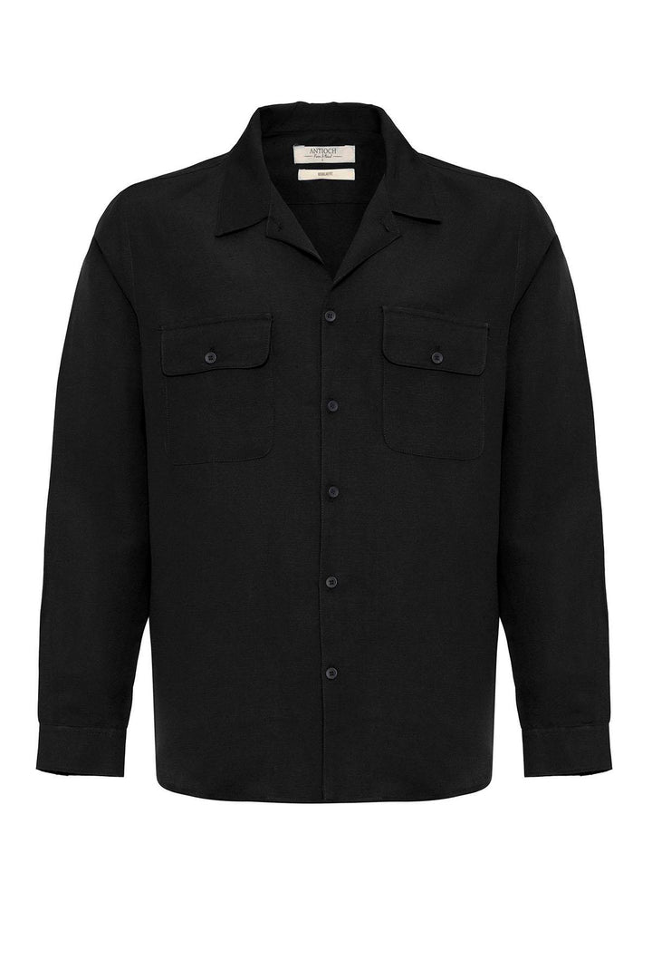 ANT Camp  Collar Linen Blend Long Sleeve Men's Shirt - Willenhall