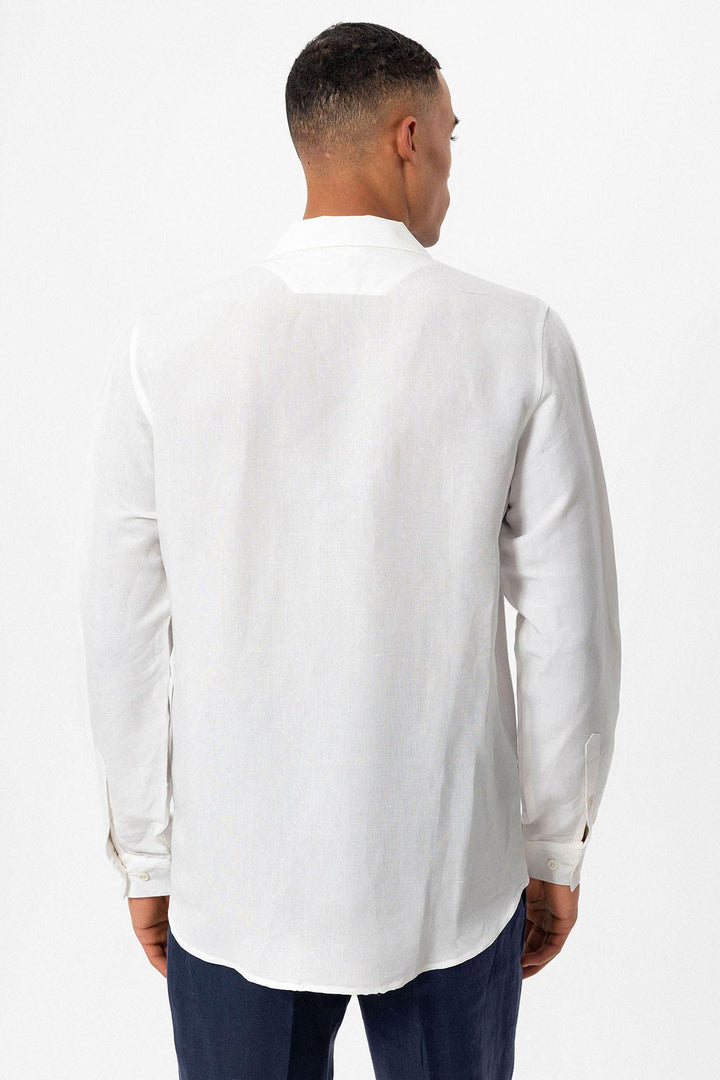 ANT Camp  Collar Linen Blend Long Sleeve Men's Shirt - Bârlad