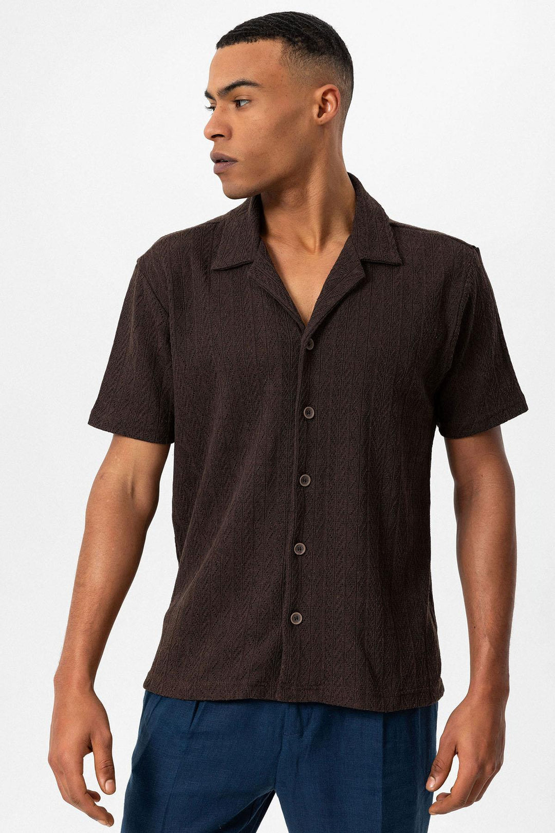 ANT Camp  Collar Knitted Patterned Men's Shirt - Melbourne
