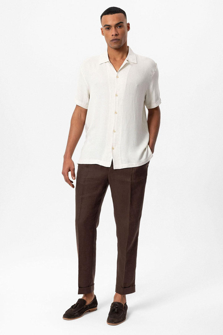 ANT Camp  Collar Knitted Textured Men's Shirt - Borgerhout