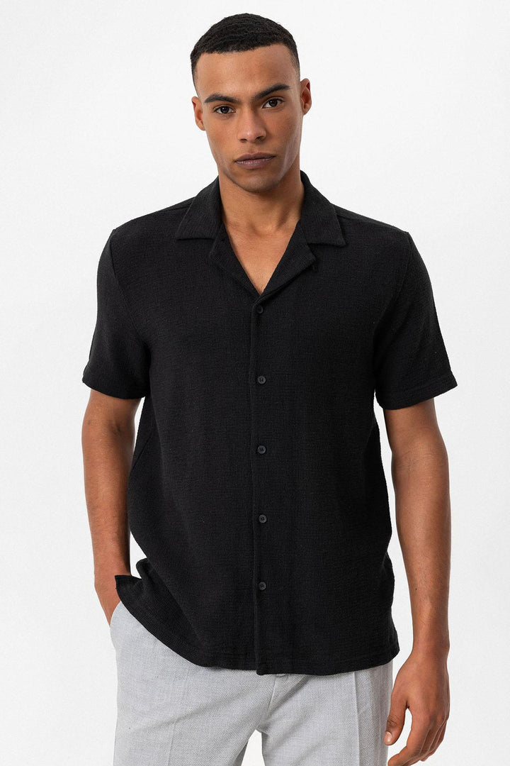 ANT Camp  Collar Knitted Textured Men's Shirt - Ioánnina