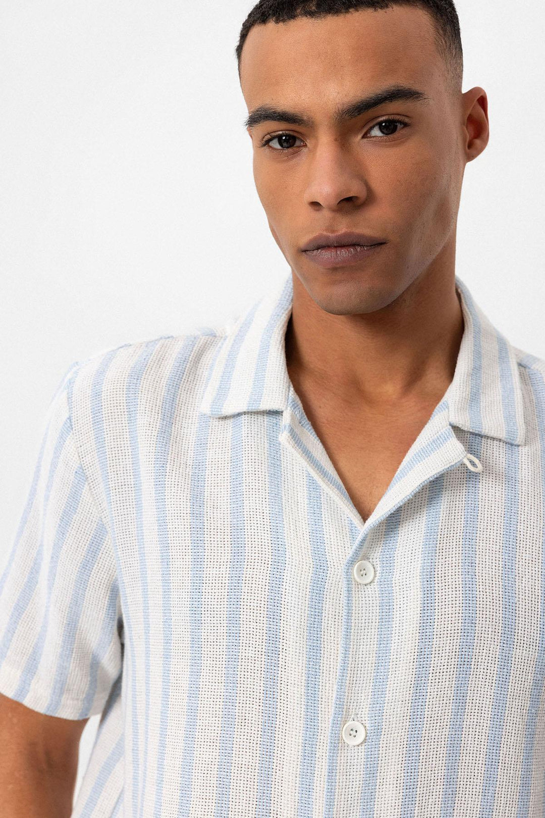 ANT Camp  Collar Knitted Short Sleeve Men's Shirt - Manresa