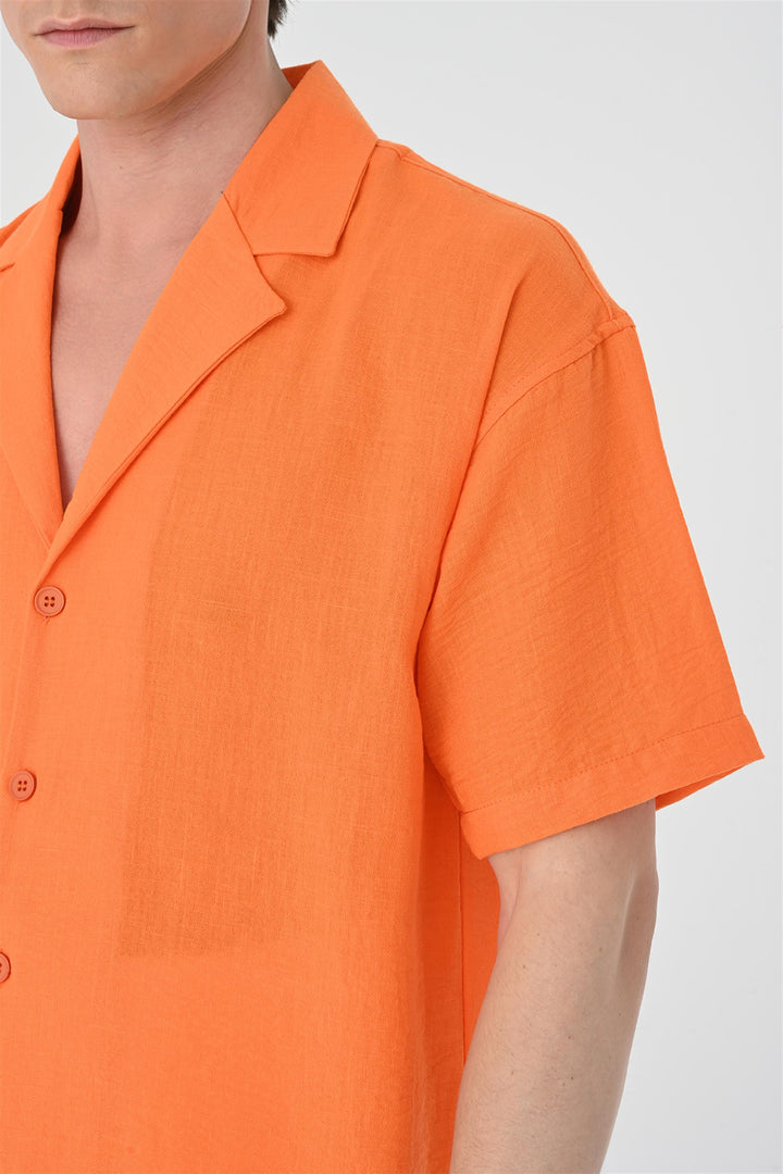 ANT Oversized Short Sleeve Men's Shirt with Apach Collar - Skenderaj