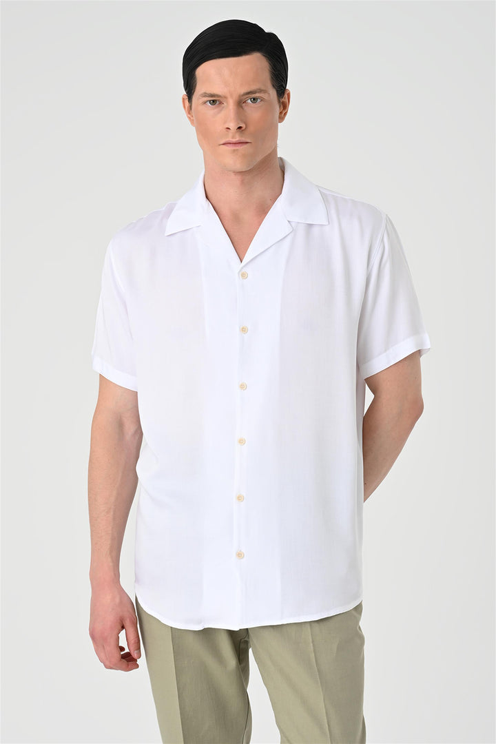 ANT Oversized Short Sleeve Men's Shirt with Applique Collar - Dnipro