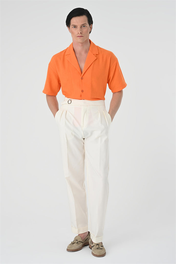 ANT Oversized Short Sleeve Men's Shirt with Apach Collar - Skenderaj