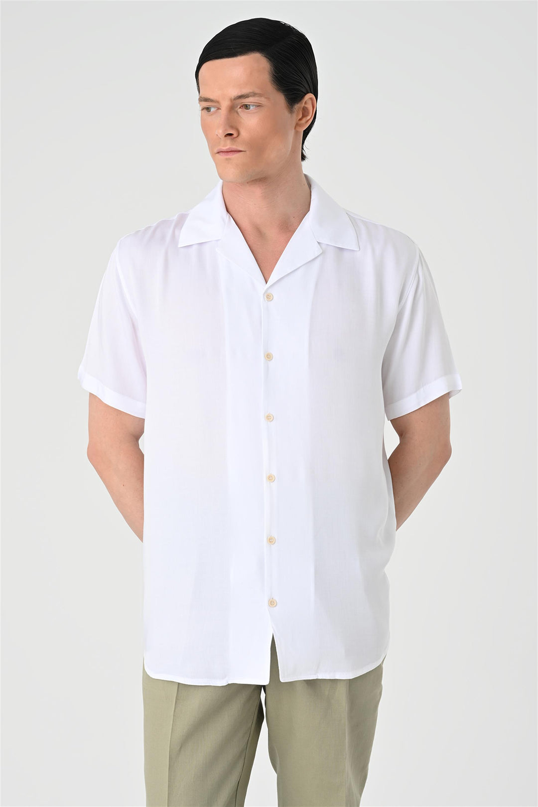 ANT Oversized Short Sleeve Men's Shirt with Applique Collar - Dnipro