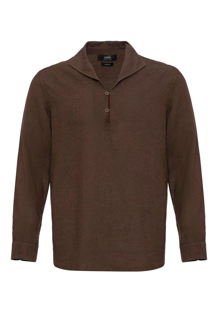 ANT Open Collar Men's Shirt with Button Closure - Streamwood