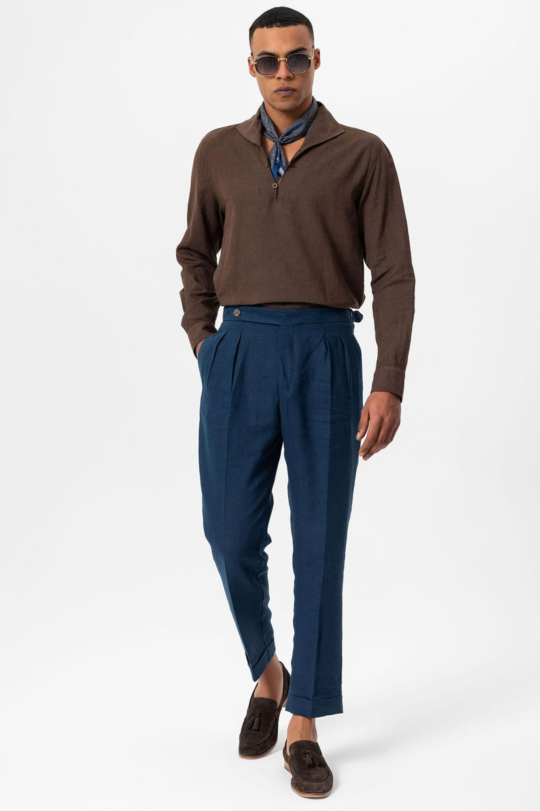 ANT Open Collar Men's Shirt with Button Closure - Streamwood