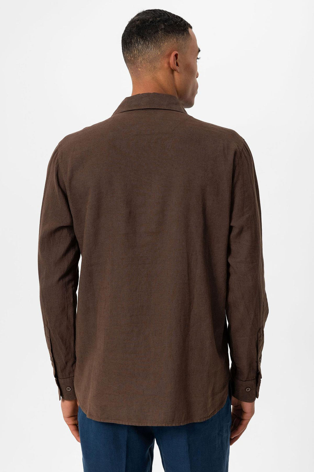 ANT Open Collar Men's Shirt with Button Closure - Streamwood