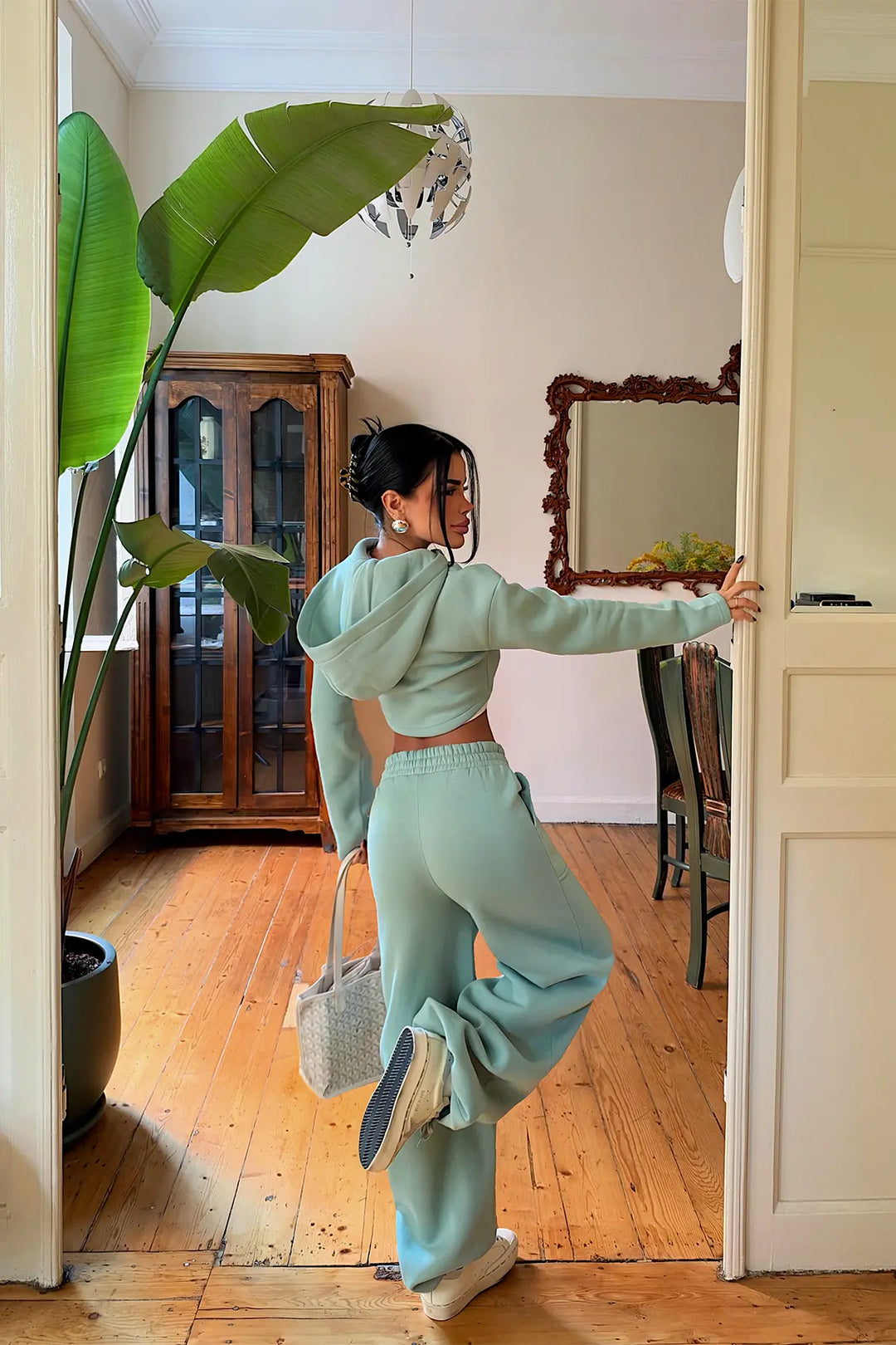 EYY Women Aqua Green Tracksuit Set with Zipper Detail - Dnipro