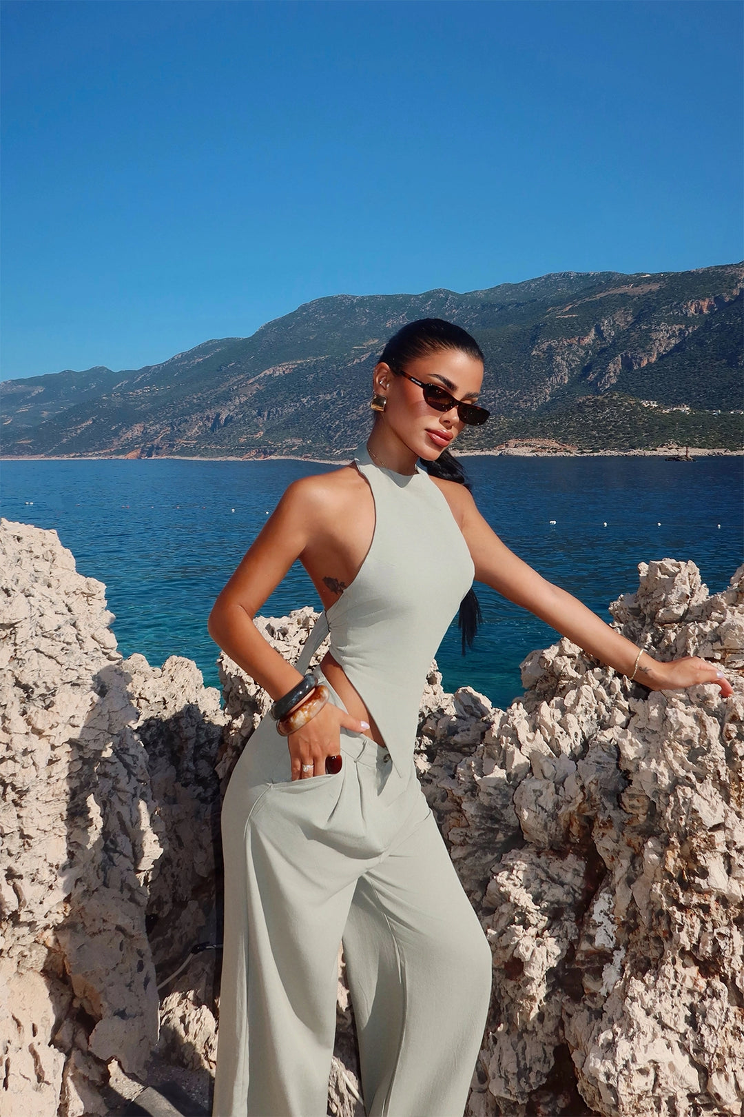 EYY Women Aqua Green Trouser Suit - St. Augustine