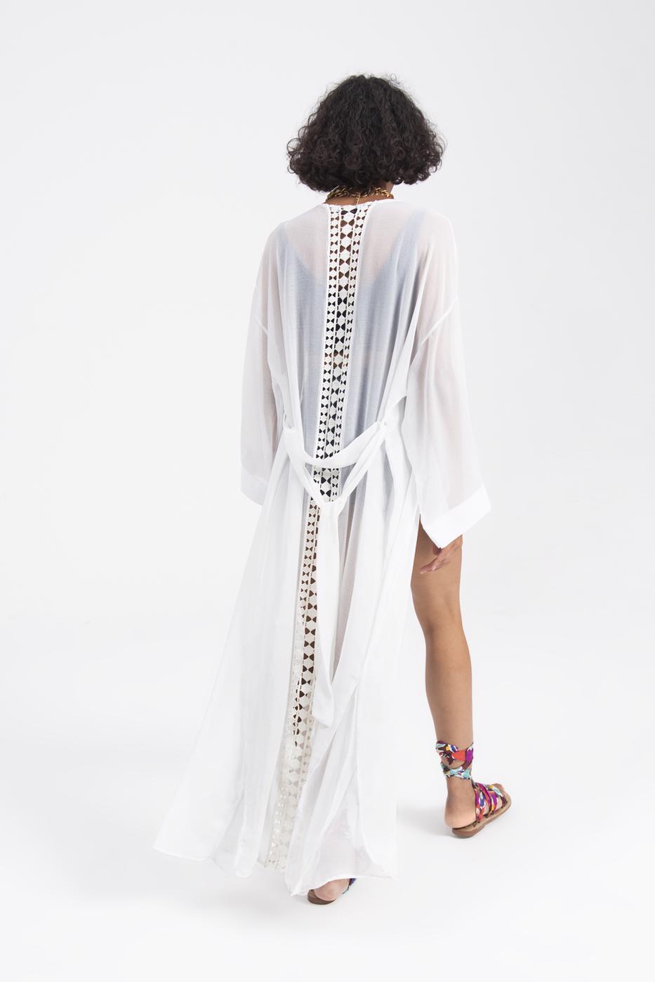 BSL Women Lace Detailed Back Kimono - Campi Bisenzio