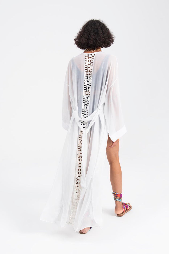 BSL Women Lace Detailed Back Kimono - Campi Bisenzio