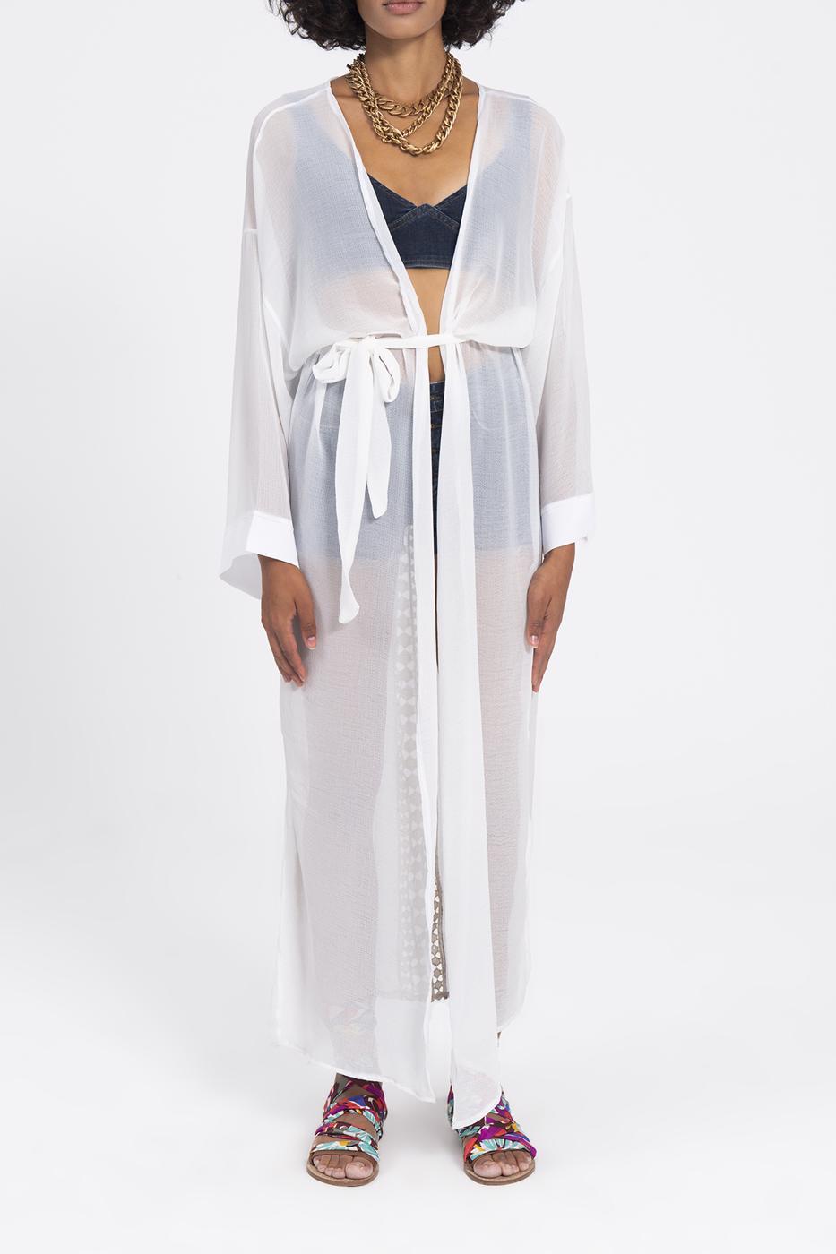 BSL Women Lace Detailed Back Kimono - Campi Bisenzio