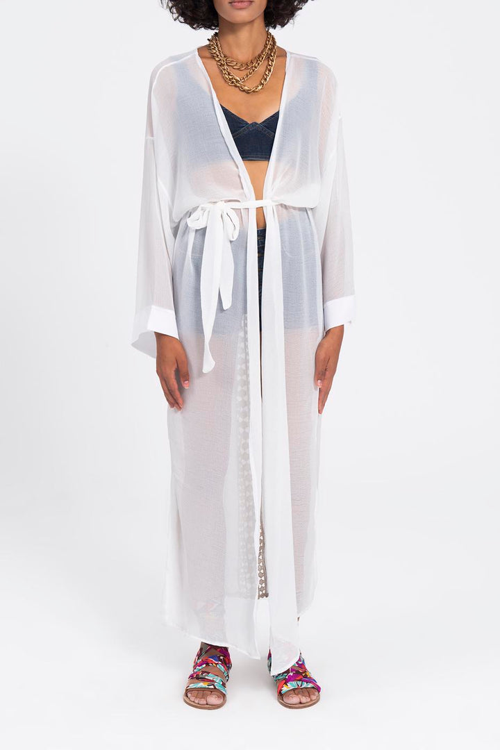 BSL Women Lace Detailed Back Kimono - Campi Bisenzio
