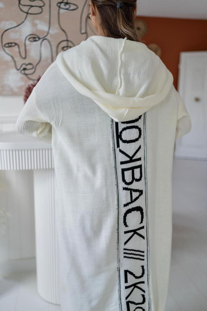 ELS Back Printed Cardigan - White - Covina