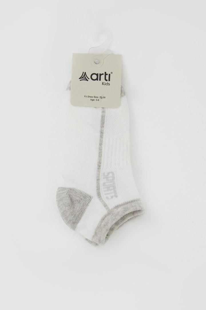 BRE Artı Erkek Çocuk Patik Çorap Sports Yazı Baskılı 14 Yaş, Ekru - Atlanta