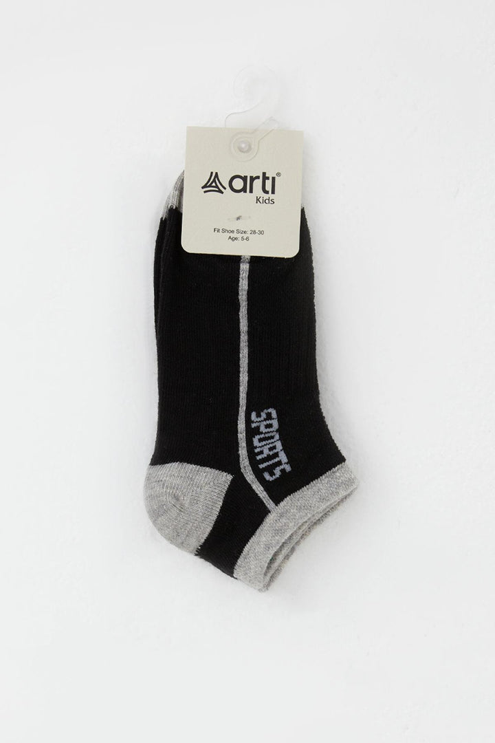 BRE Plus Boy's Socks with Sports Print, 14 Years, Black - Edina