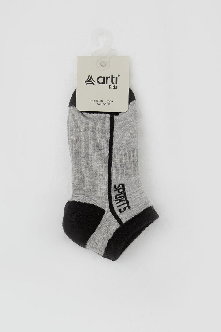 BRE Plus Boy's Socks with Sports Print, 14 Years, Grey Melange - Saint-Priest
