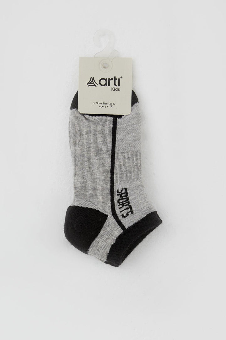 BRE Plus Boy's Socks with Sports Print, 14 Years, Grey Melange - Carson City