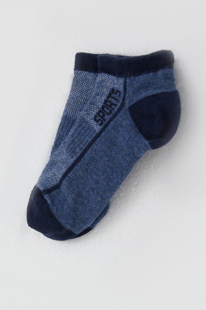 BRE Artı Erkek Çocuk Patik Çorap Sports Yazı Baskılı 14 Yaş, Koyu Mavi - Redding