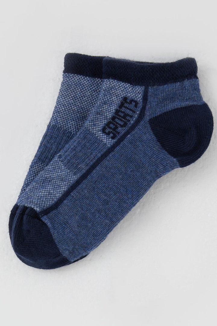 BRE Artı Erkek Çocuk Patik Çorap Sports Yazı Baskılı 14 Yaş, Koyu Mavi - Redding