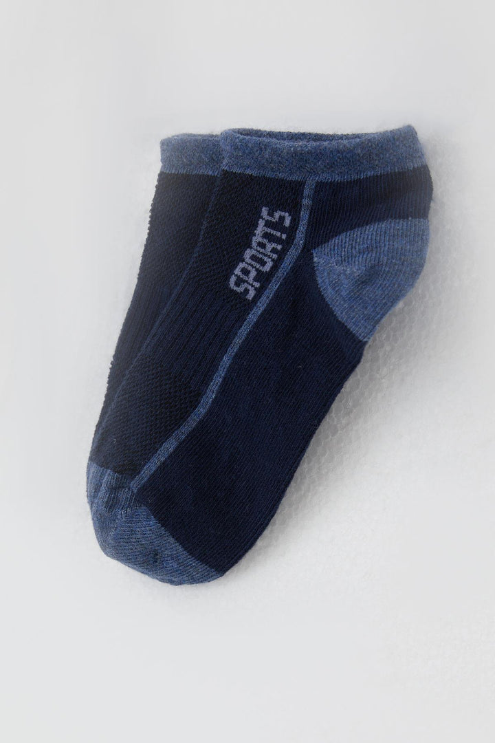 BRE Boys' Plus Size Socks with Sports Print, 14 Years, Navy Blue - Lousada