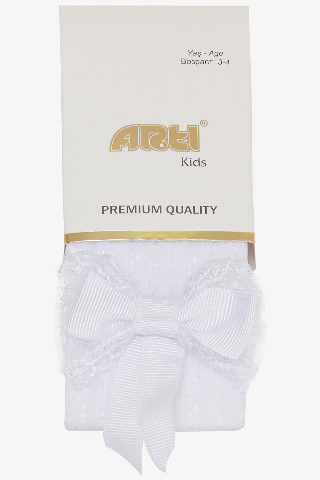 BRE Girls' Tights with Bow, White, 30 Years - Esplugas de Llobregat