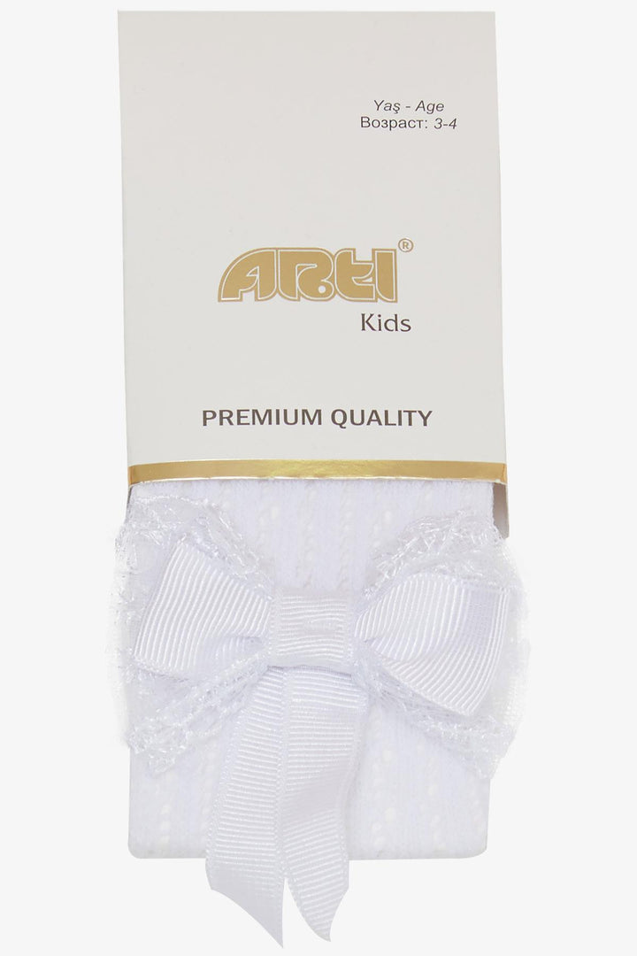 BRE Girls' Tights with Bow, White, 30 Years - Esplugas de Llobregat