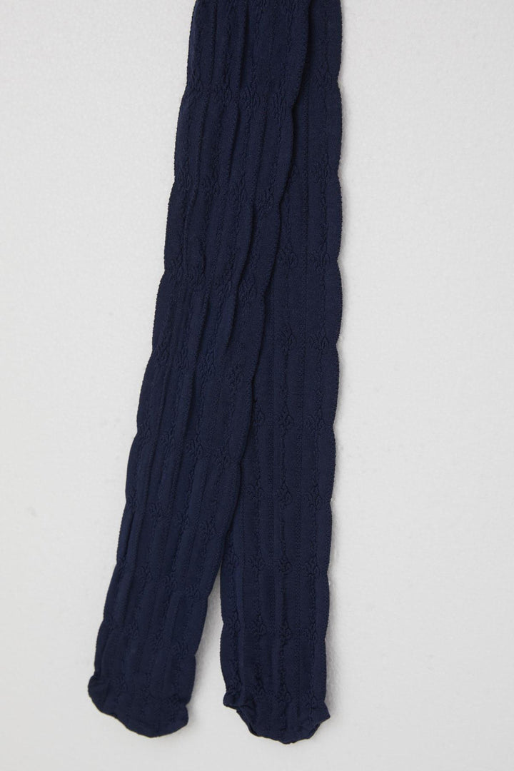 BRE Plus Girl Child Tights with Self-Patterned, 7-8 Years, Navy Blue - Kirkby