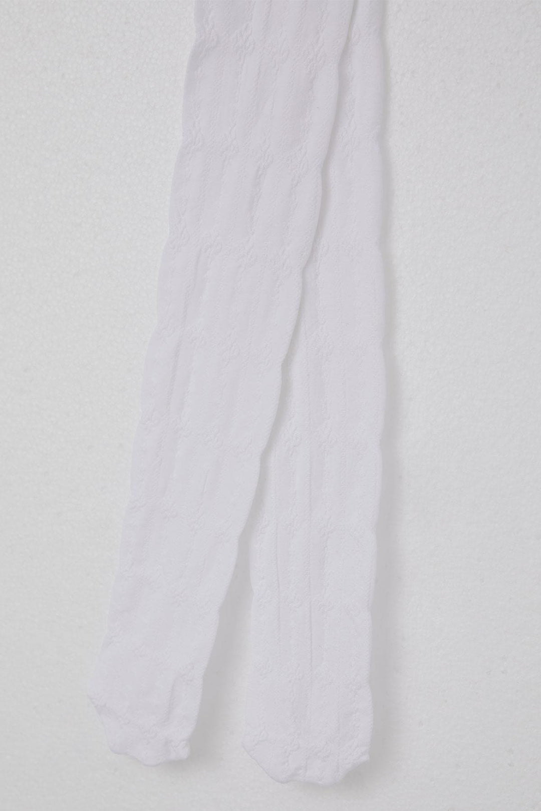 BRE Plus Girl's Tights with Self-Patterned 7-8 Years, White - Yakima
