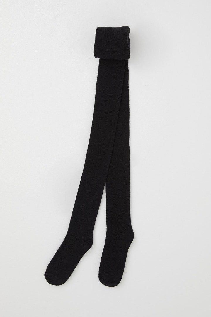 BRE Plus Girl Child Patterned Tights with Self-Patterned 72 Years, Black - Winsen