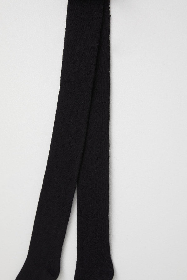 BRE Plus Girl Child Patterned Tights with Self-Patterned 72 Years, Black - Winsen